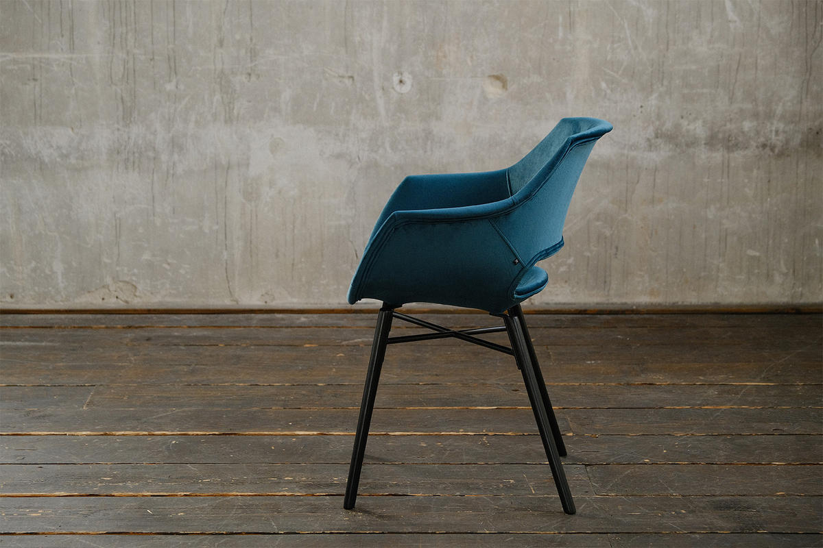 STUHL ZAJA Petrol Velvet - Petrol, Textil (57/82/59cm) - KAWOLA