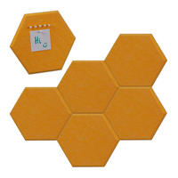 6xFILZPINNWAND - Gelb, Textil (30/26/0.9cm) - Relaxdays