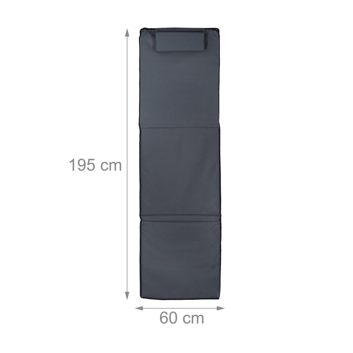STRANDMATTE - Anthrazit, Textil/Metall (60/63/195cm) - Relaxdays