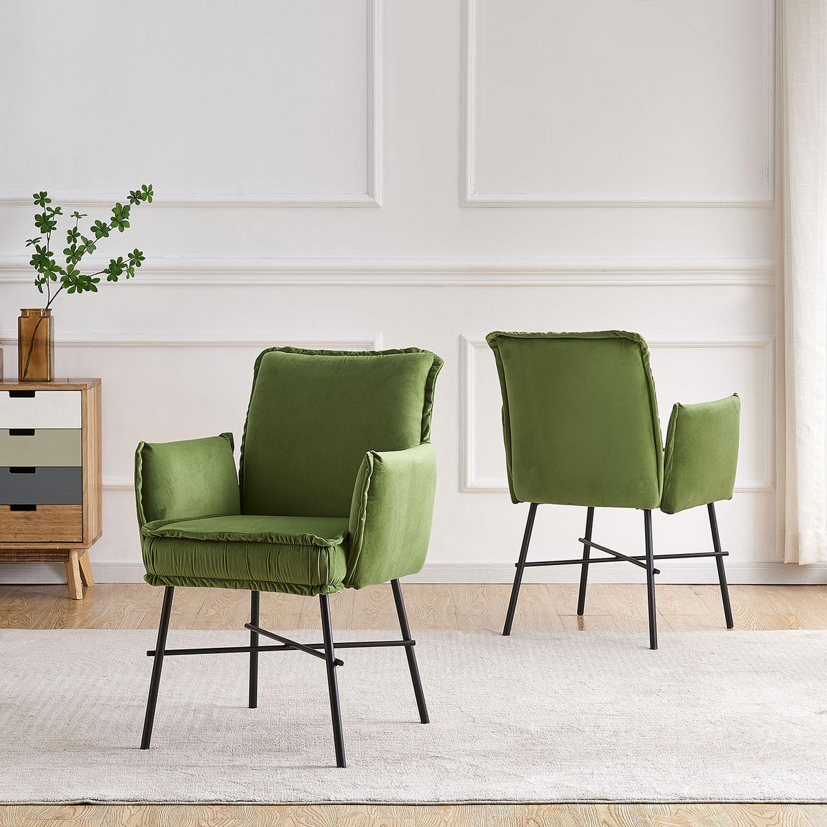 ARMLEHNSTUHL JÜRGEN Grün - Grün, Metall (63/84/63cm) - B&D Home