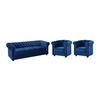 COUCHGARNITUR 3+1+1 - Samt - Dunkelblau - CHESTERFIELD - Blau, Textil (88/72/205cm) - Vente-Unique