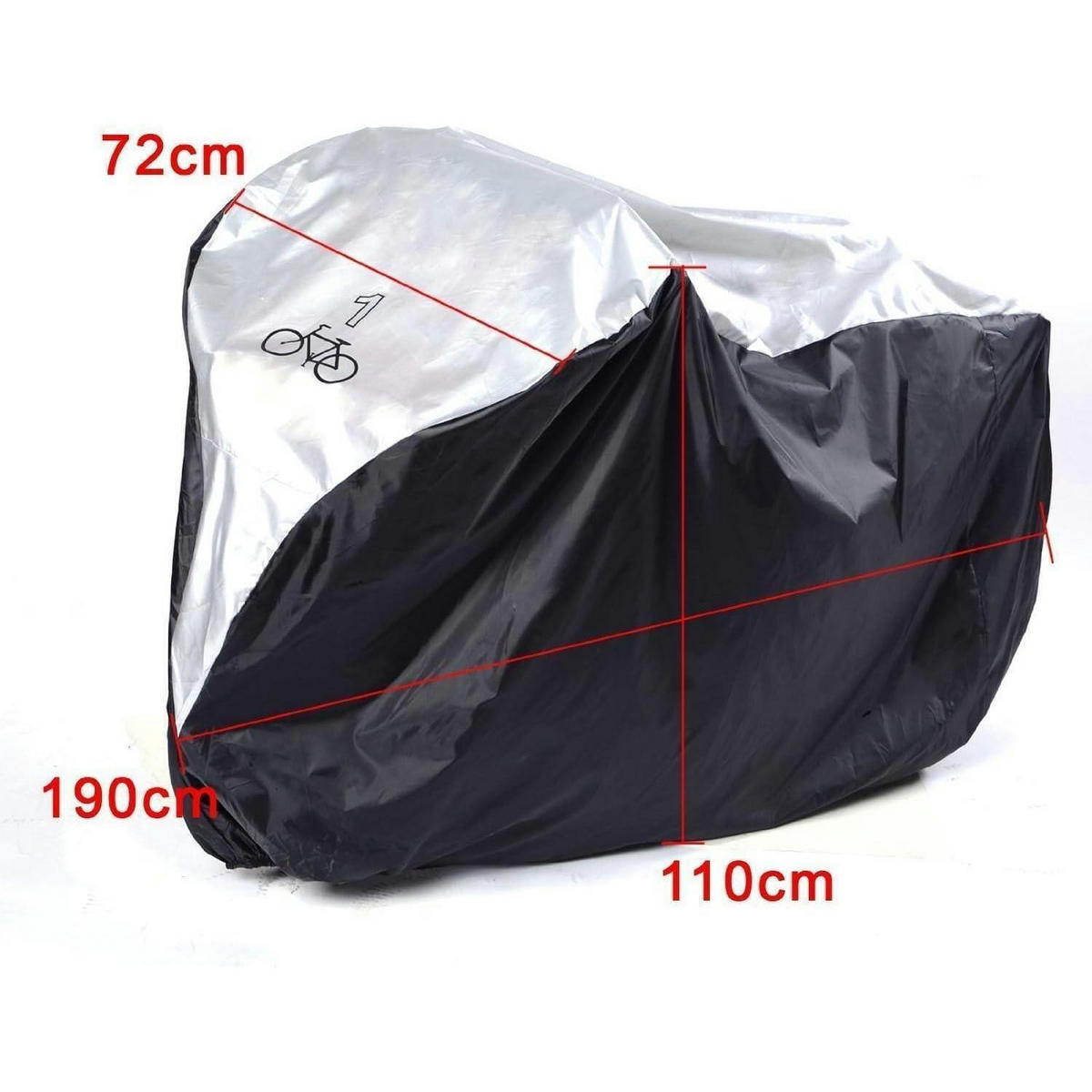 FAHRRADABDECKUNG wasserdicht Nylon 190 x 72 x 110 cm - Multicolor, Kunststoff (72/110/190cm)
