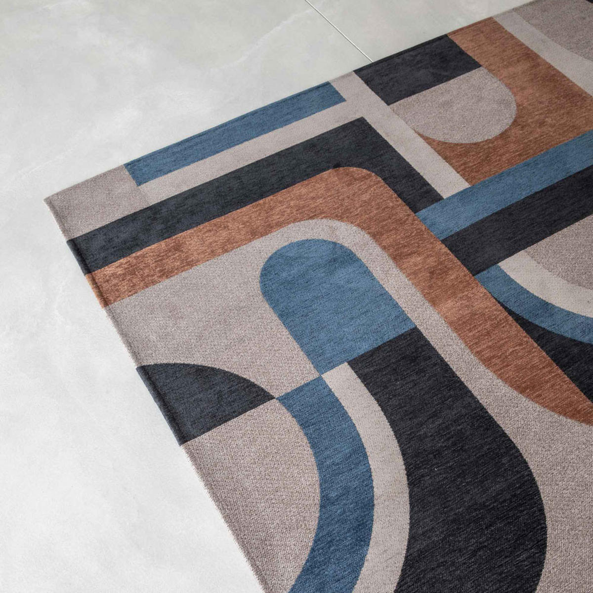 TEPPICH Camel Blue Nuance Module 80/250 cm - Blau, Kunststoff/Textil (80/250cm) - Louis De Poortere