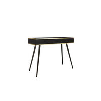 SCHMINKTISCH Schwarz - T-102, Hochglanz, Schubladen Push-to-Open 102x50x80 cm Schwarz/Schwarz - Schwarz, Holzwerkstoff/Kunststoff (50/102/80cm) - DomoHome