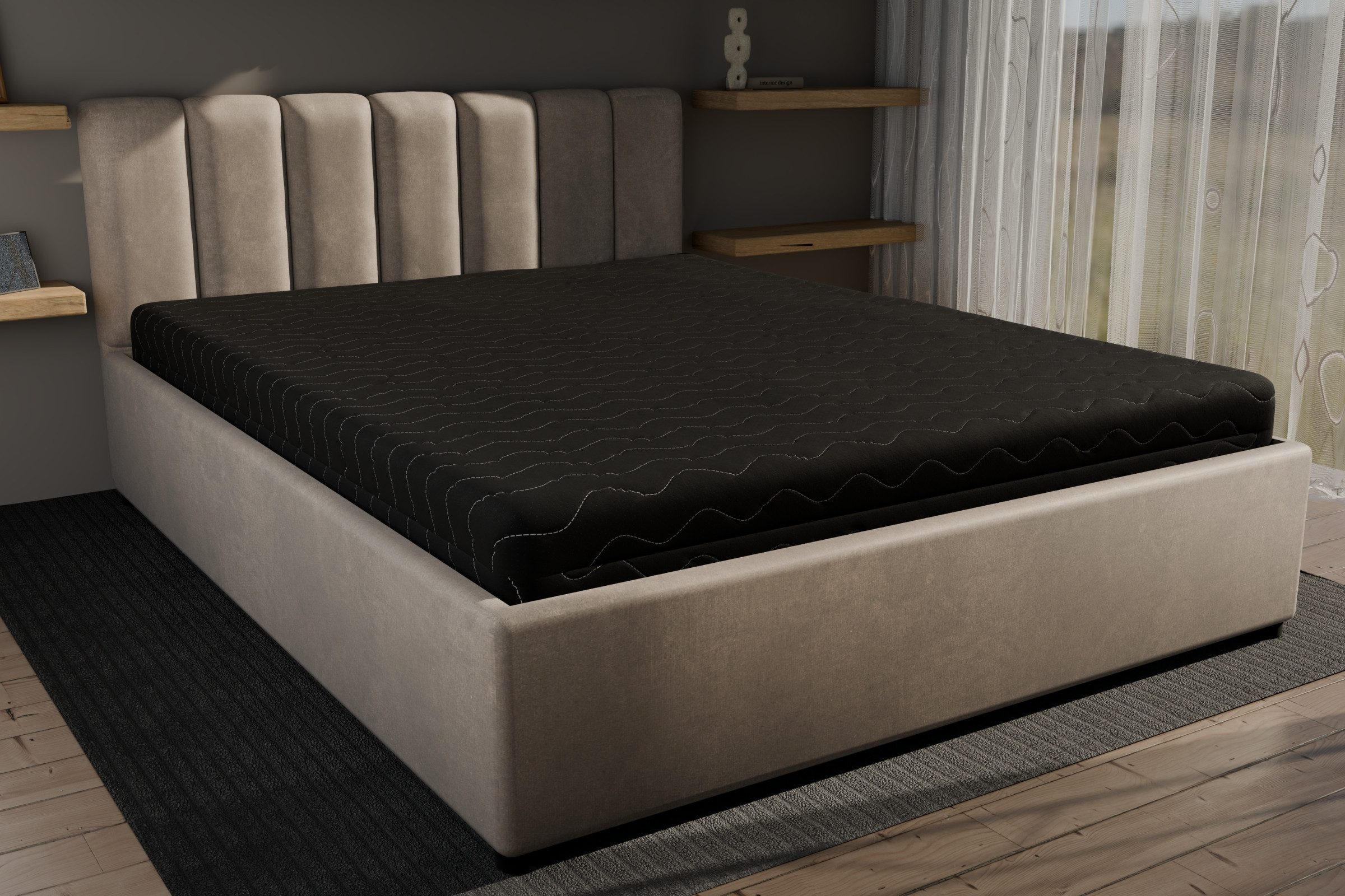TASCHENFEDERKERNMATRATZE 7 Zonen 200/200 Schwarz H3 - Schwarz, Textil (200/200cm) - Deine Möbel 24