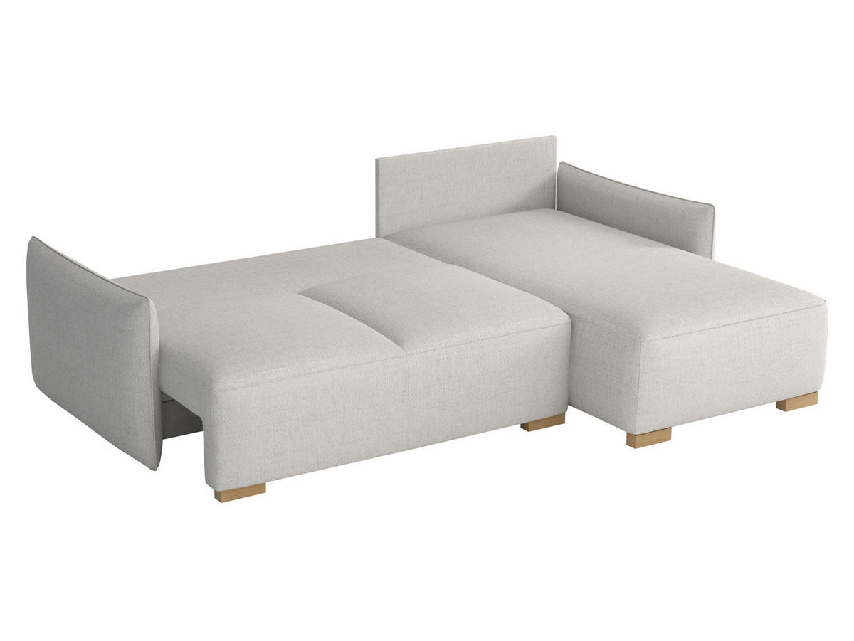 ECKSCHLAFSOFA Focus L - Naturfarben/Grau, Holz/Textil (240/155cm) - MIRJAN24