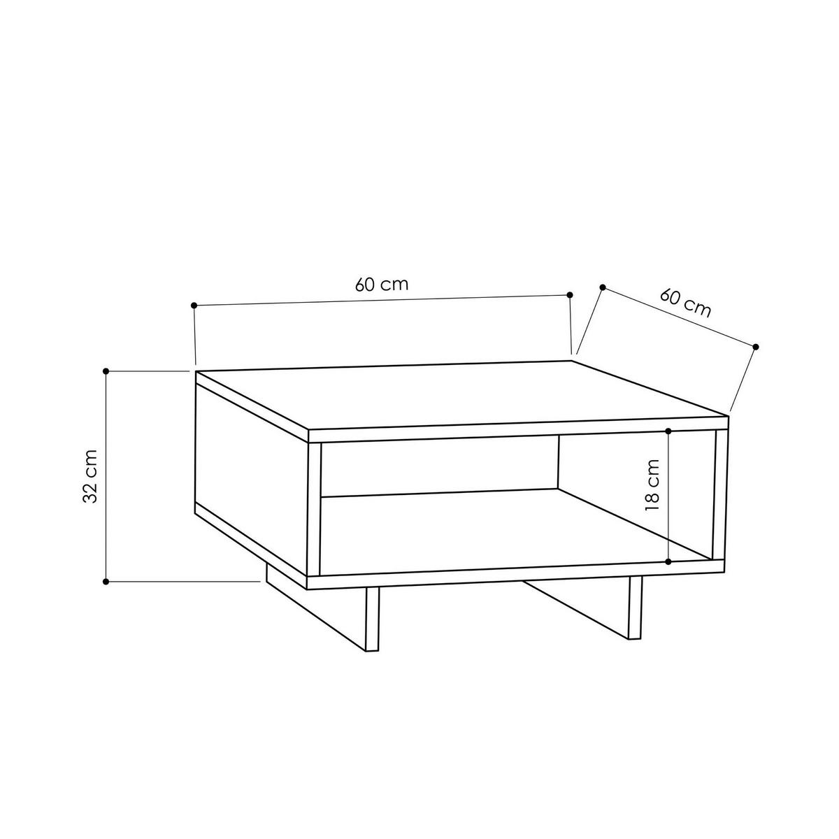 COUCHTISCH Hola Eiche/Anthrazit - Eichefarben/Anthrazit, Holzwerkstoff (60/60/32cm) - Habitat Garten