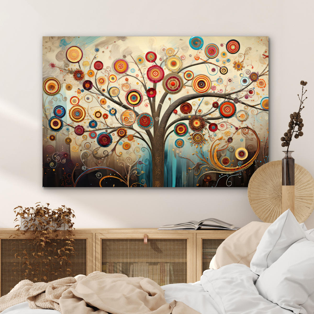 METALLBILD Baum - Baum des Lebens - Farbe 90x60 cm - Braun, Metall (90/60cm) - MuchoWow