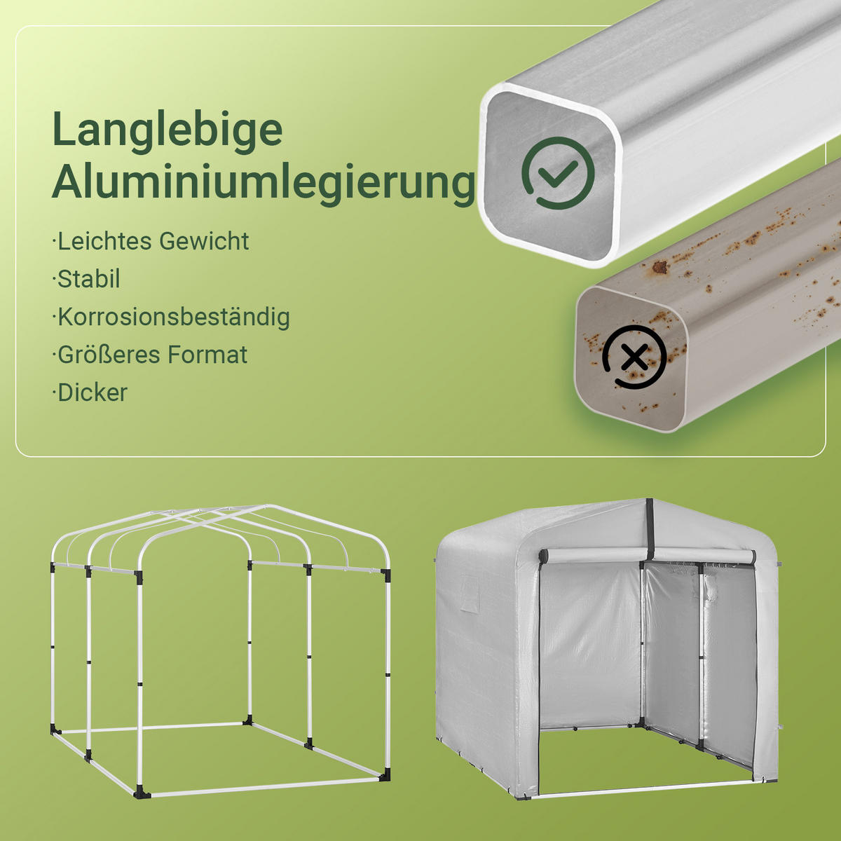 CYKELGARAGE Grå 165x219x159cm - Silverfärgad, Plast (159/165/219cm) - SoBuy