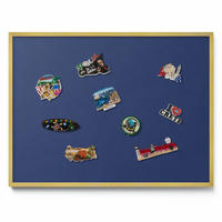 MAGNETTAFEL 80x60 cm Goldener Rahmen Dunkelblau - Opal, Metall (80/60/0.4cm) - TULUP
