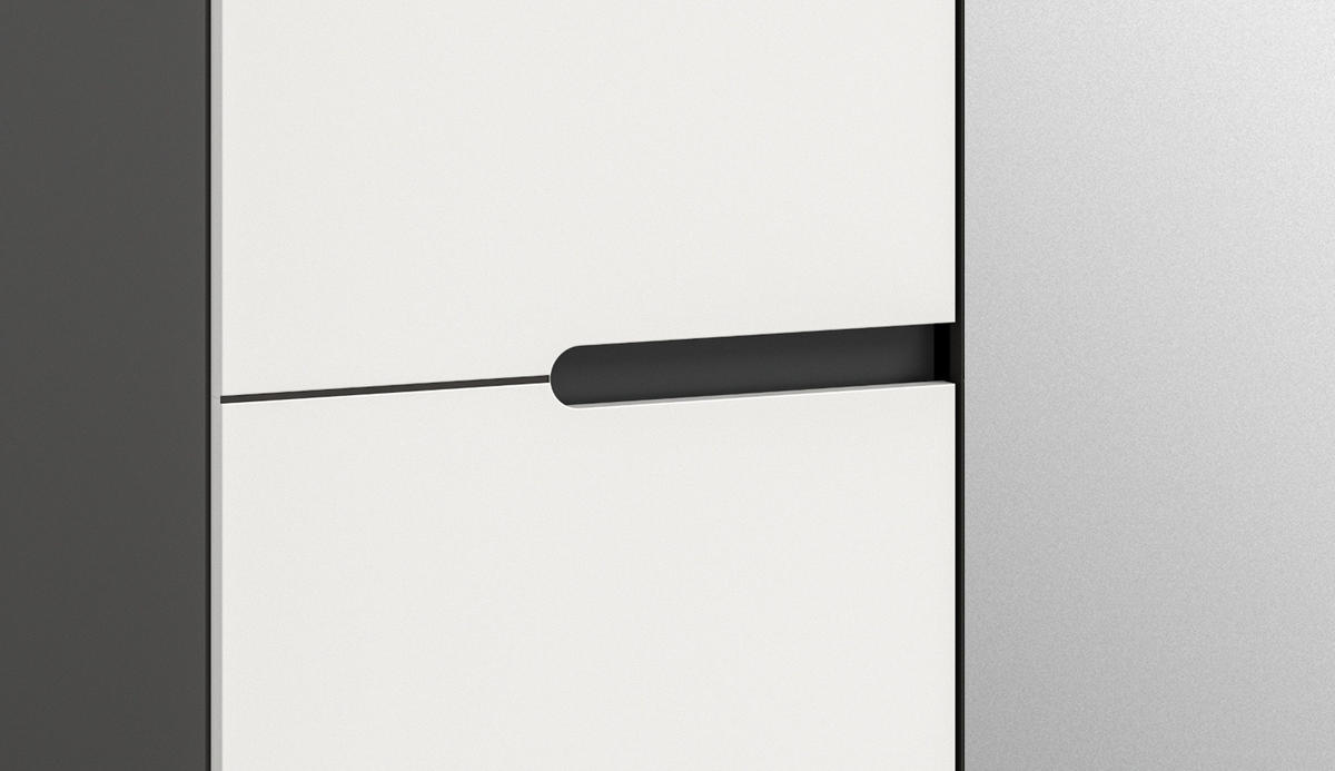 GARDEROBEN-SET 4-teilig in weiß, grau 220 cm, Komplettset mit Soft-Close, Cooper - Schwarz/Weiß, Glas/Holzwerkstoff (220/190/37cm) - Inn.Furn