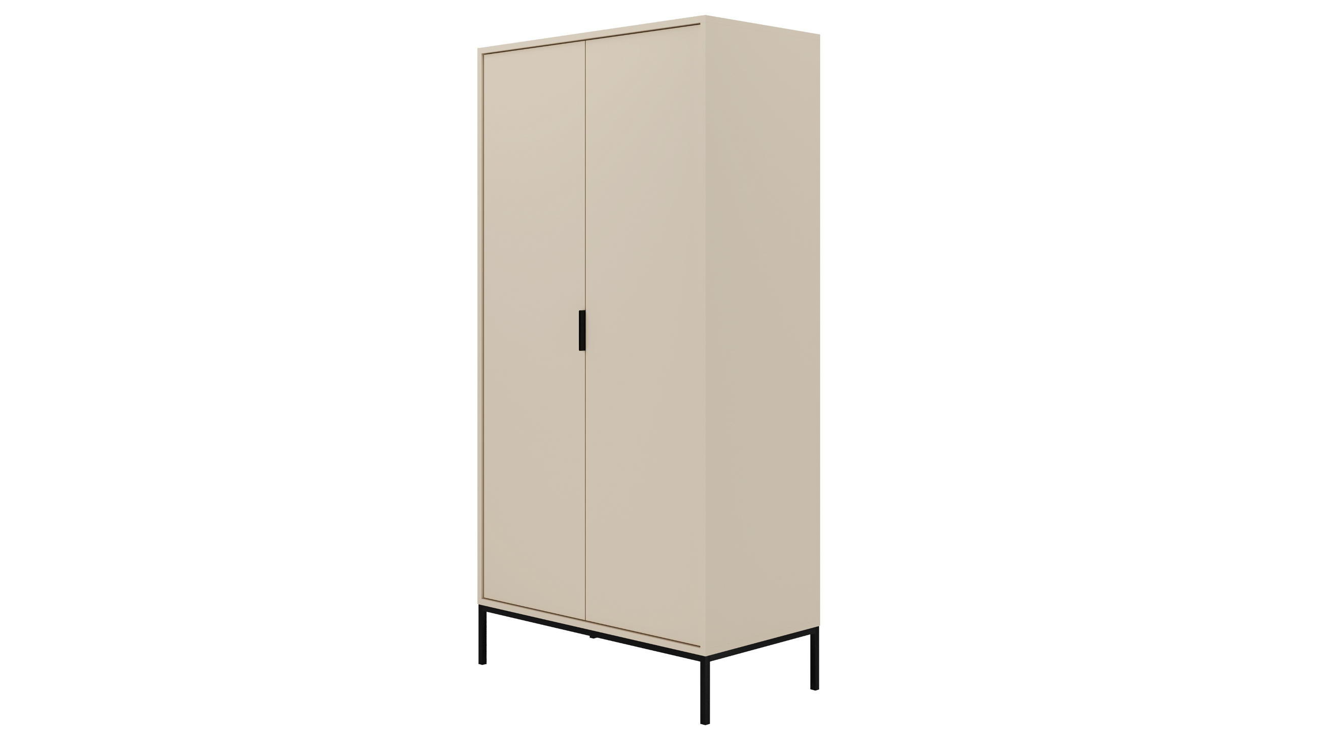 DREHTÜRENSCHRANK Austin 55/205,4/100 cm - Beige/Schwarz, Holzwerkstoff (55/205/100cm) - Kocot Kids
