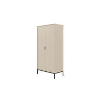 DREHTÜRENSCHRANK Austin - Beige/Schwarz, Holzwerkstoff (55/205/100cm) - RAUMHIRSCH FURNITURE