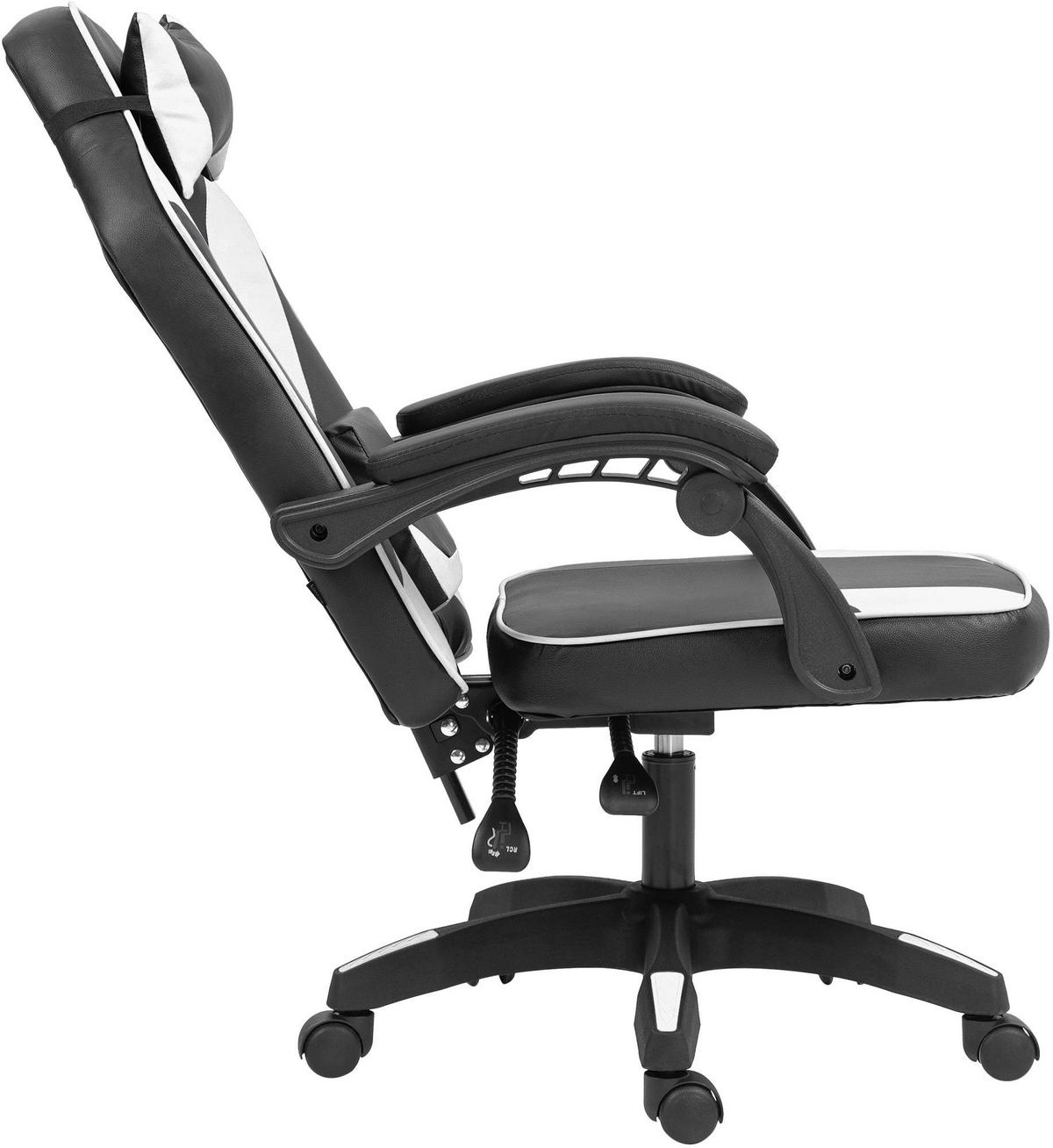 DREHSTUHL Kunststoff Schwarz/Weiß - Schwarz/Weiß, Kunststoff/Textil (60/111/59cm) - CLP