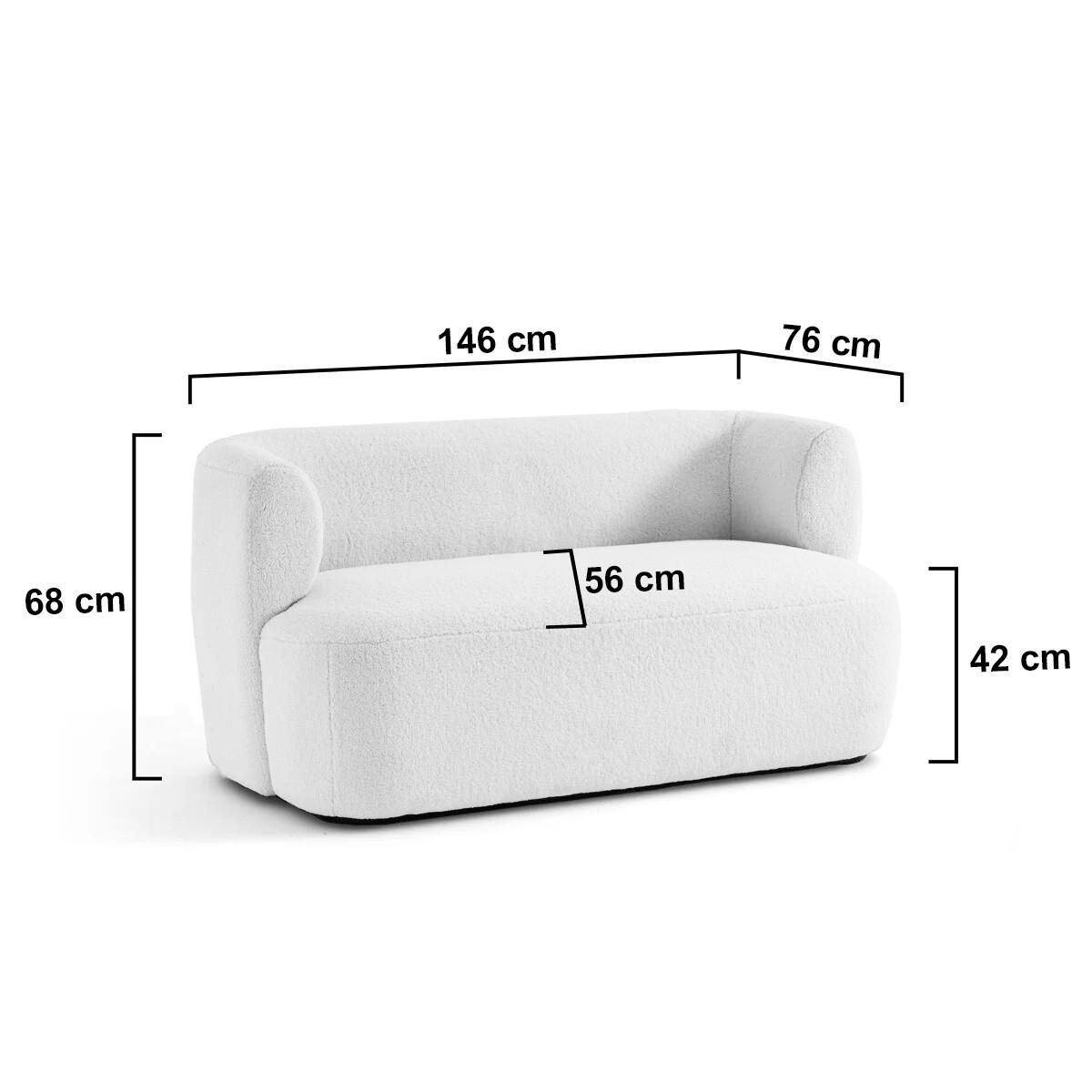 BETTSOFA MOCHI Beige Plüsch-Stoff - Beige, Textil (76/68/146cm) - MASSENO