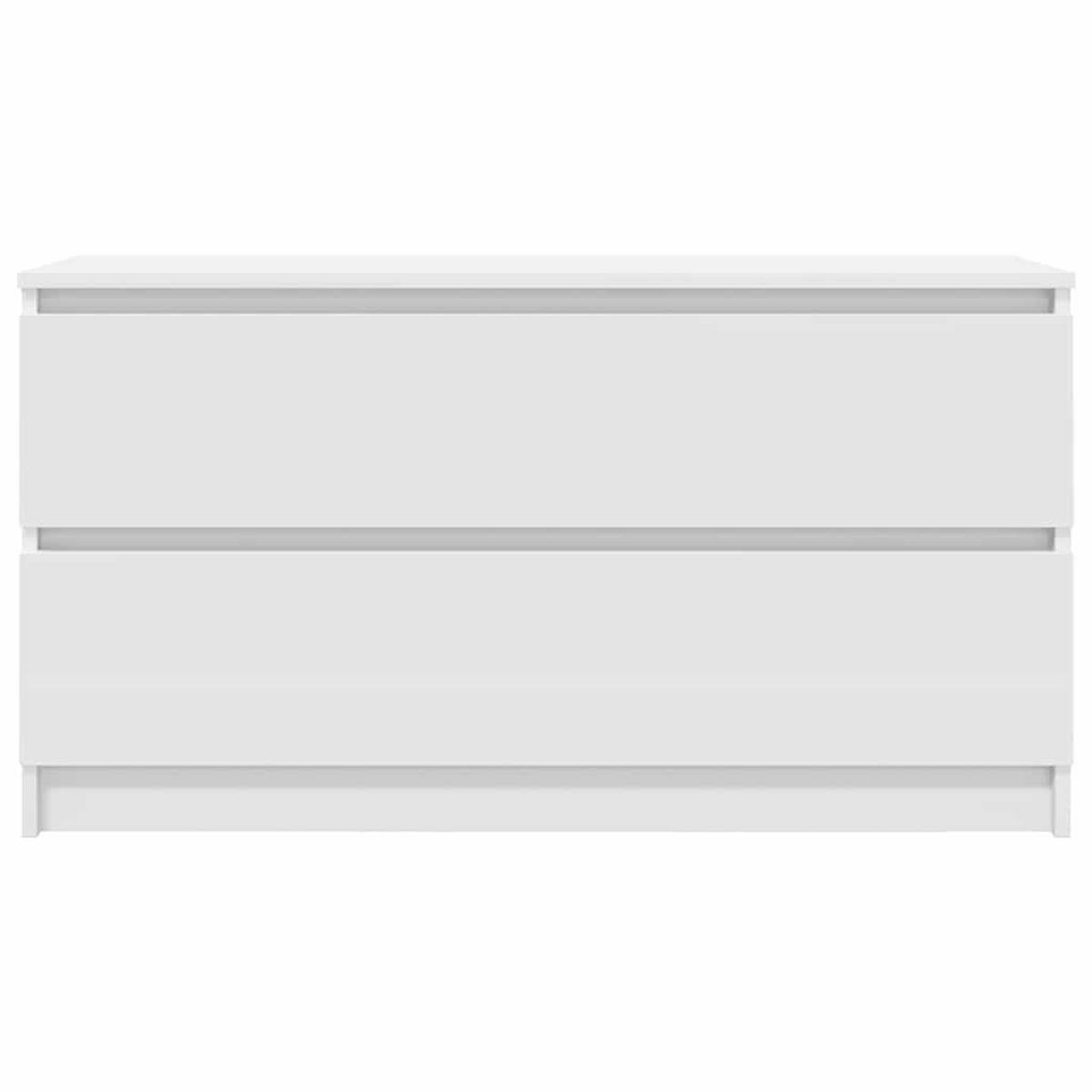 LOWBOARD mit 2 Schubladen 100/35/54 cm aus Holzwerkstoff aus Holzwerkstoff in Weiß - Weiß, Holz (100/54/35cm) - vidaXL