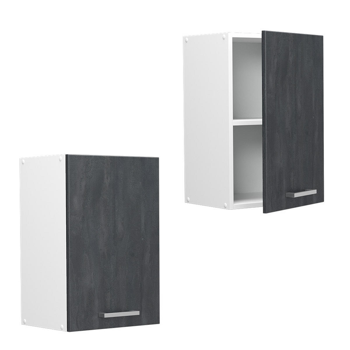 HÄNGESCHRANK R-Line Schwarz Beton 40 cm - Schwarz/Weiß, Holzwerkstoff (40/60/31cm) - Vicco
