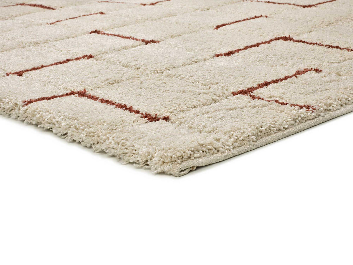 HOCHFLORTEPPICH Weiß Brenda 200/290 cm - Beige/Terra cotta, Naturmaterialien/Textil (200/290cm) - Atticgo