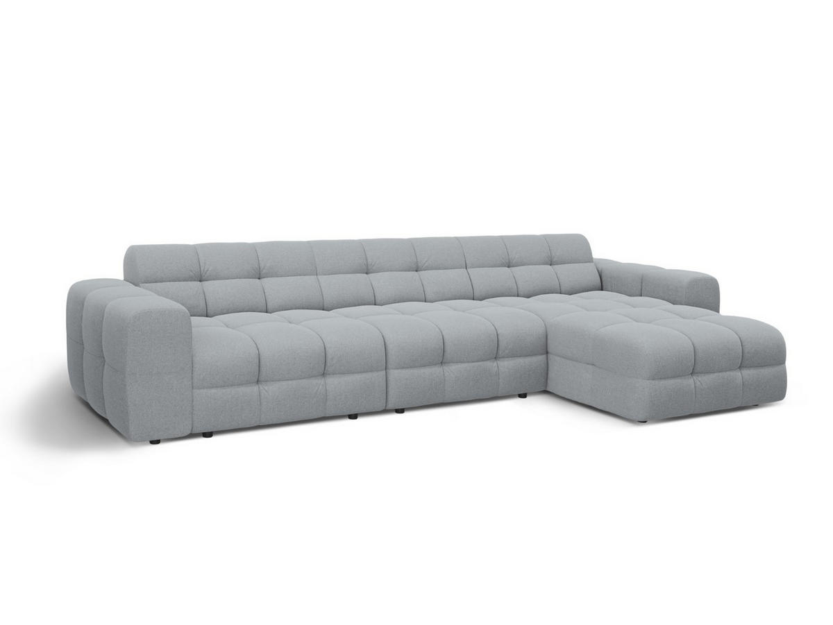 ECKSOFA rechts Kendal aus strukturiertem Stoff platin 5 Sitzplätze - Platinfarben, Textil (173/357cm) - Micadoni