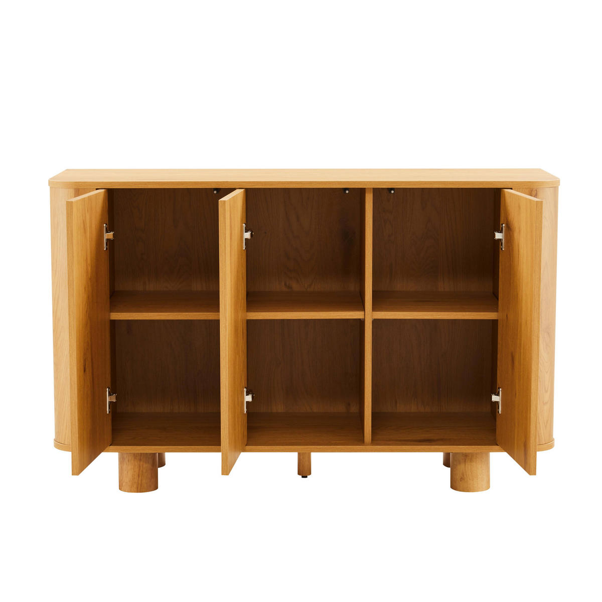 SIDEBOARD 120 cm, schwarzes Holz - Beige, Holz (40/75/120cm) - Oviala