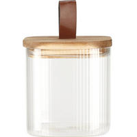 GLASBEHÄLTER Holzdeckel - Transparent, Glas (10.5/10.5/10.5cm)
