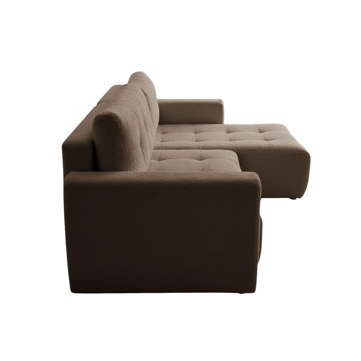 ECKSOFA WALONGO mit Schlaffunktion, Braun - Braun, Textil (261/143cm) - Fedve