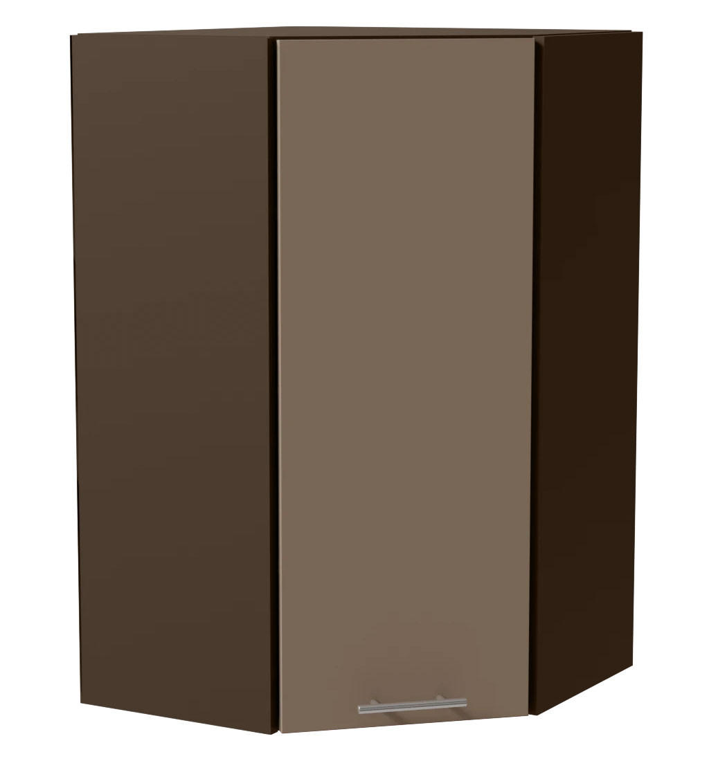 ECKHÄNGESCHRANK Brerra RAL 1019 graubeige Matt / Lava Matt 60 / 60 / 96cm - Dunkelgrau/Graubraun, Holz/Holzwerkstoff (60/96/60cm) - Feldmann-Wohnen