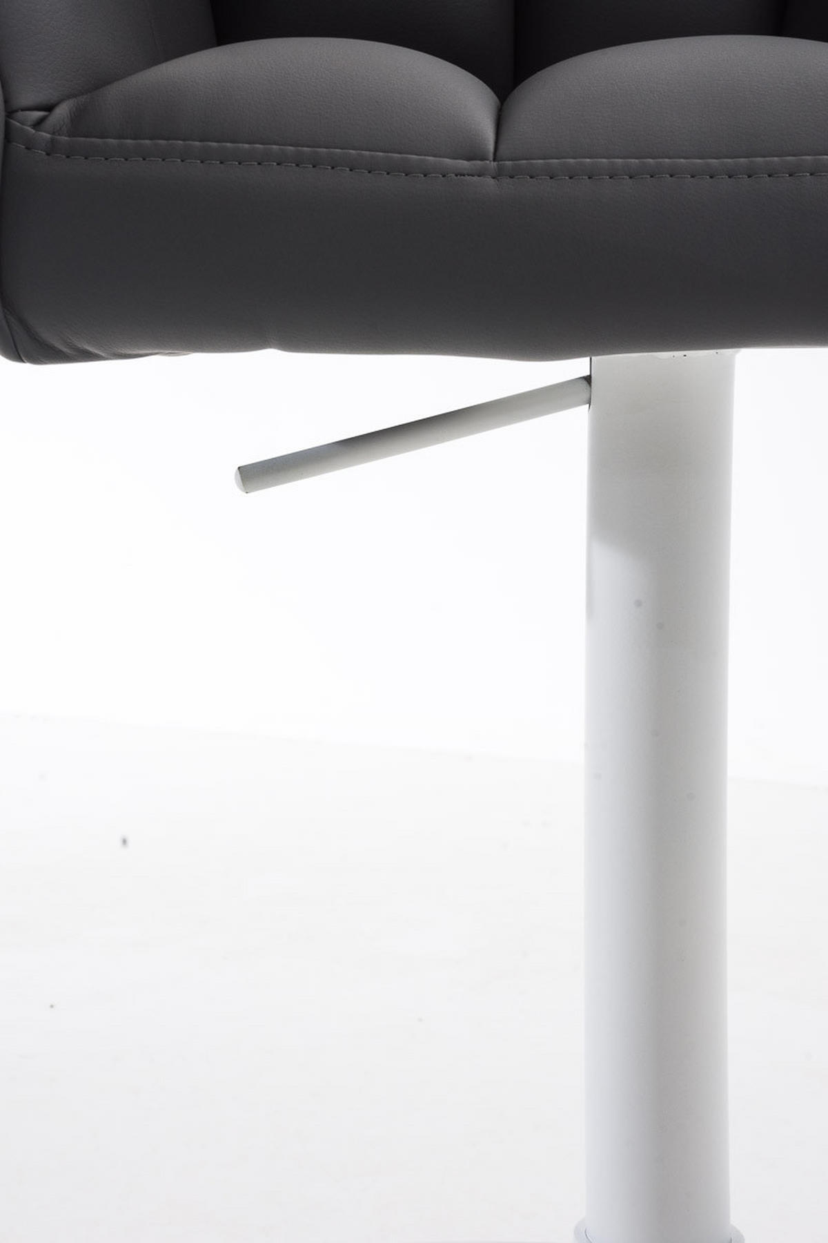 BARHOCKER Sihar Kunstleder Grau Weiß - Grau, Leder/Metall (64/88/45cm) - DELUKE