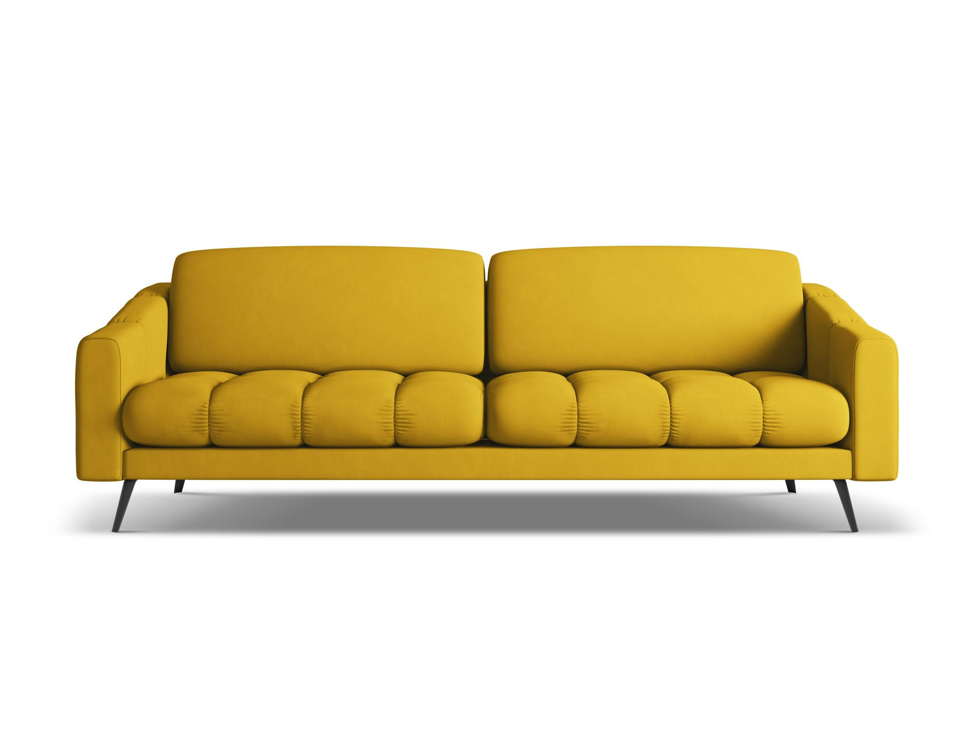 4-SITZER-SOFA Chenille Stoff Gelb - Currygelb/Gelb, Textil/Metall (238/80/95cm) - Makamii