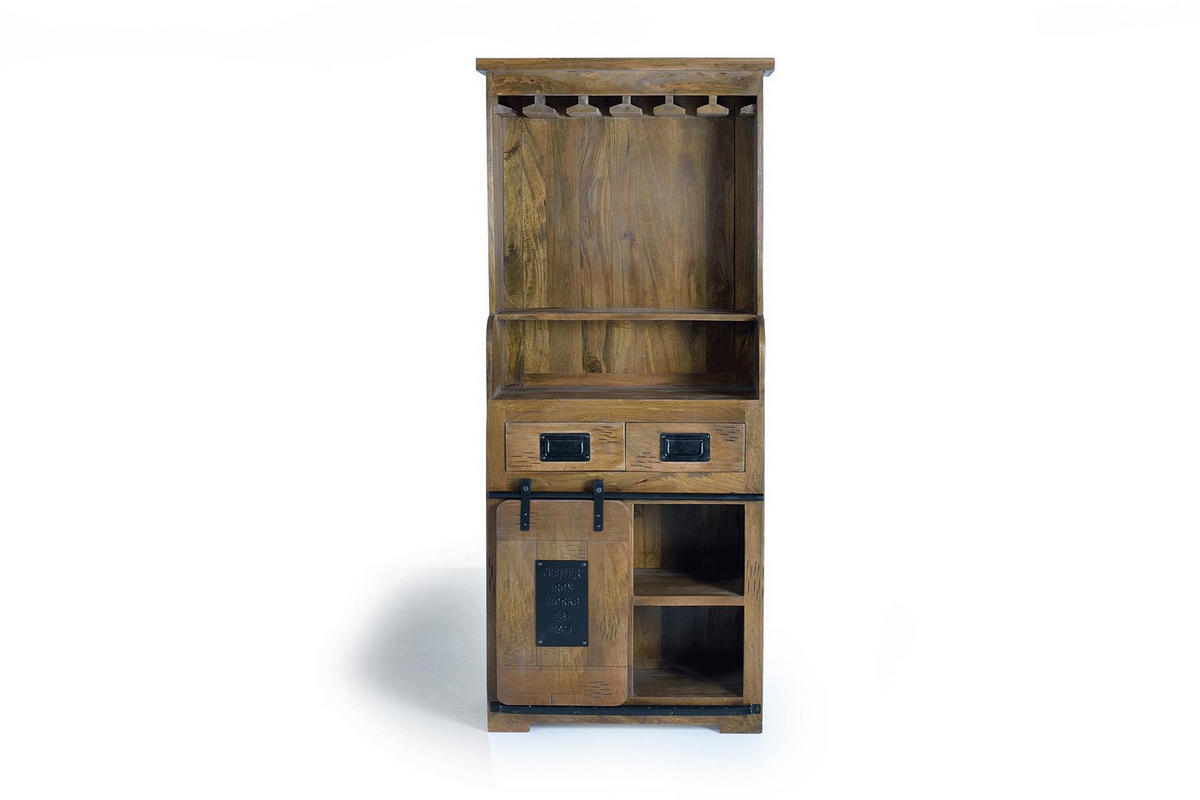BÜCHERREGAL aus Akazie mit Metalldetails - Braun, Holz (75/170/38cm) - Giner y Colomer