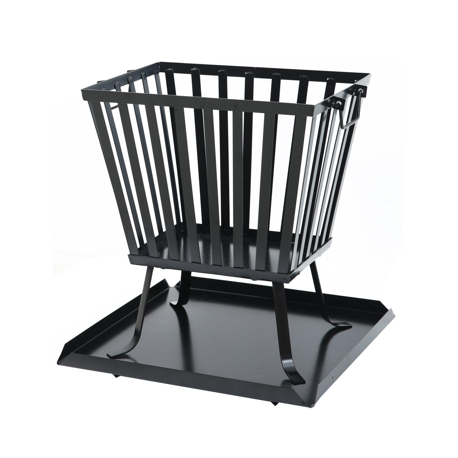 FEUERKORB eckig mit Funkenschutz - Schwarz, Metall (45/44/45cm) - TAINO