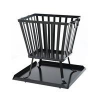 FEUERKORB eckig mit Funkenschutz - Schwarz, Metall (45/44/45cm) - TAINO