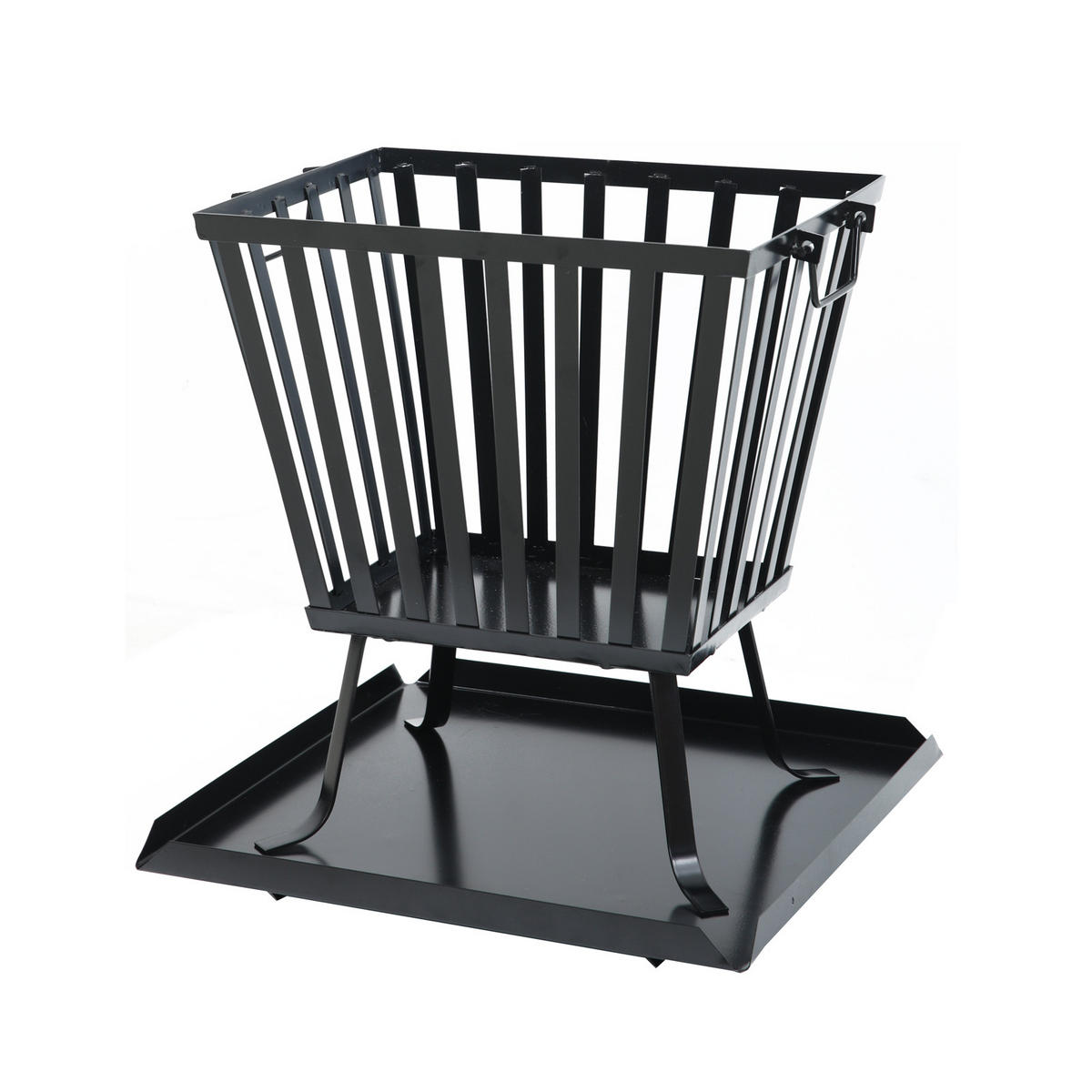 FEUERKORB eckig mit Funkenschutz - Schwarz, Metall (45/44/45cm) - TAINO