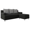 SCHLAFSOFA Dover mit Polsterhocker - Chromfarben/Schwarz, Holz/Kunststoff (192/80cm) - MIRJAN24