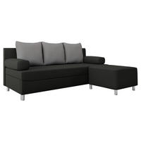 SCHLAFSOFA Dover mit Polsterhocker - Chromfarben/Schwarz, Holz/Kunststoff (192/80cm) - MIRJAN24