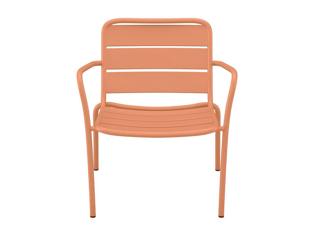 GARTENSESSEL niedrig & stapelbar - Metall - Hellorange - MIRMANDE von MYLIA - Orange, Metall (67.5/71.5/60cm) - Vente-Unique