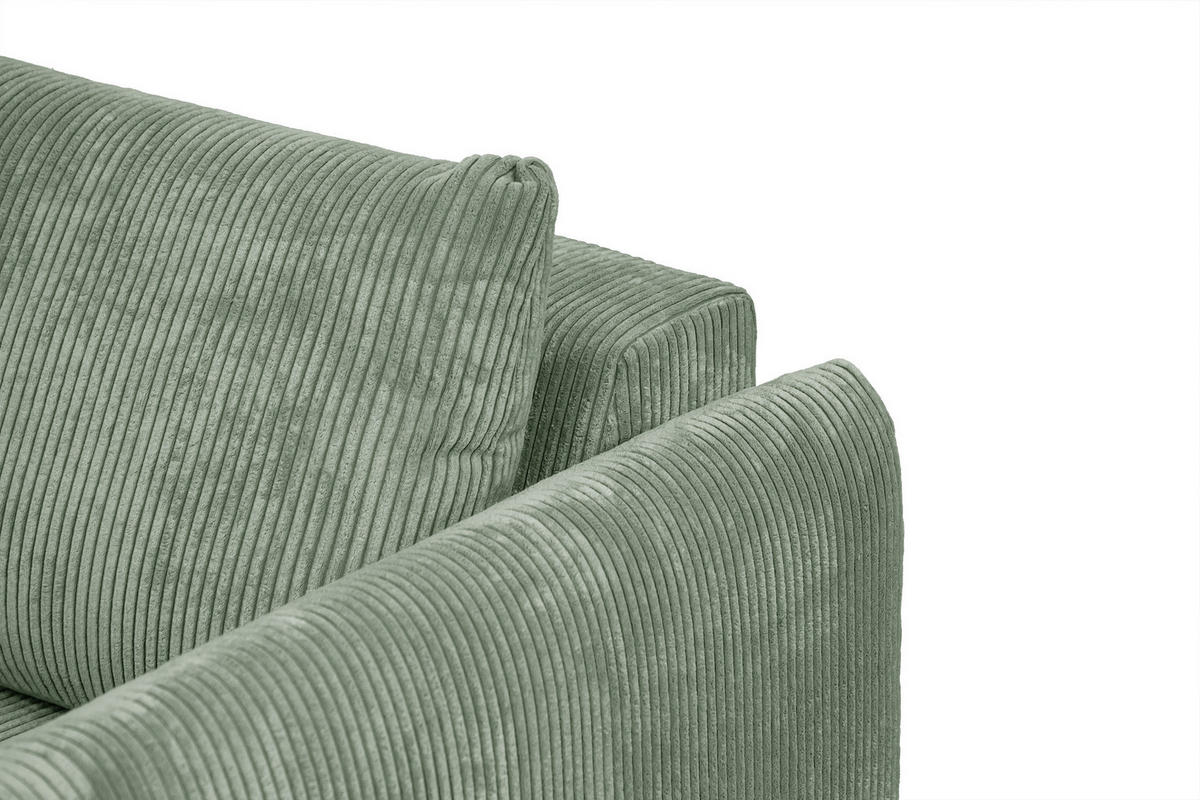SOFA TAUER 3-Sitzer, mintgrün - Schwarz/Mintgrün, Holzwerkstoff/Kunststoff (112/84/206cm) - Courtois Laville