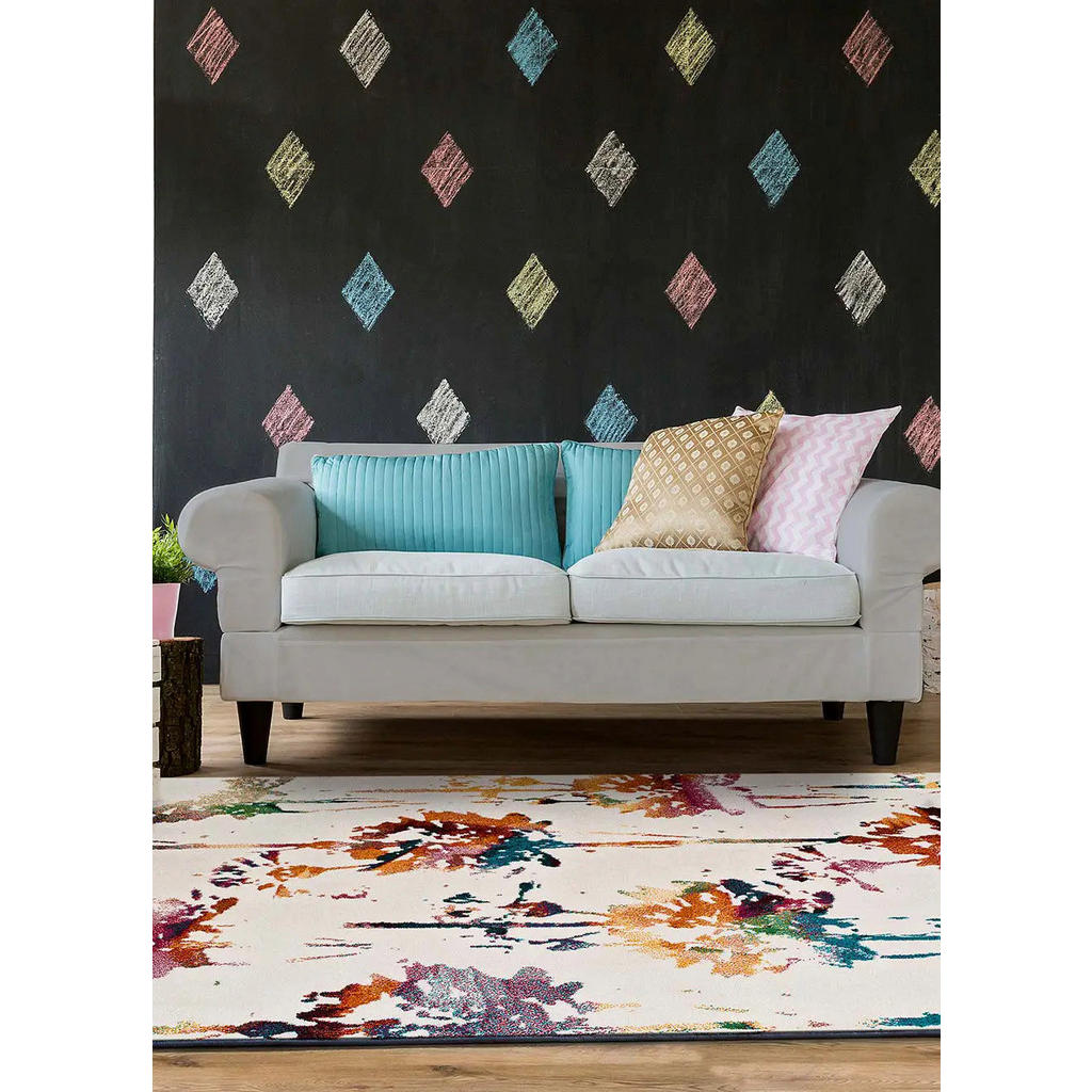Thumbnail - Atticgo Kurzflorteppich, Mehrfarbig, Textil, Abstrakt, Rechteckig, 140x200 cm, Oeko-Tex® Standard 100, antistatisch, für...