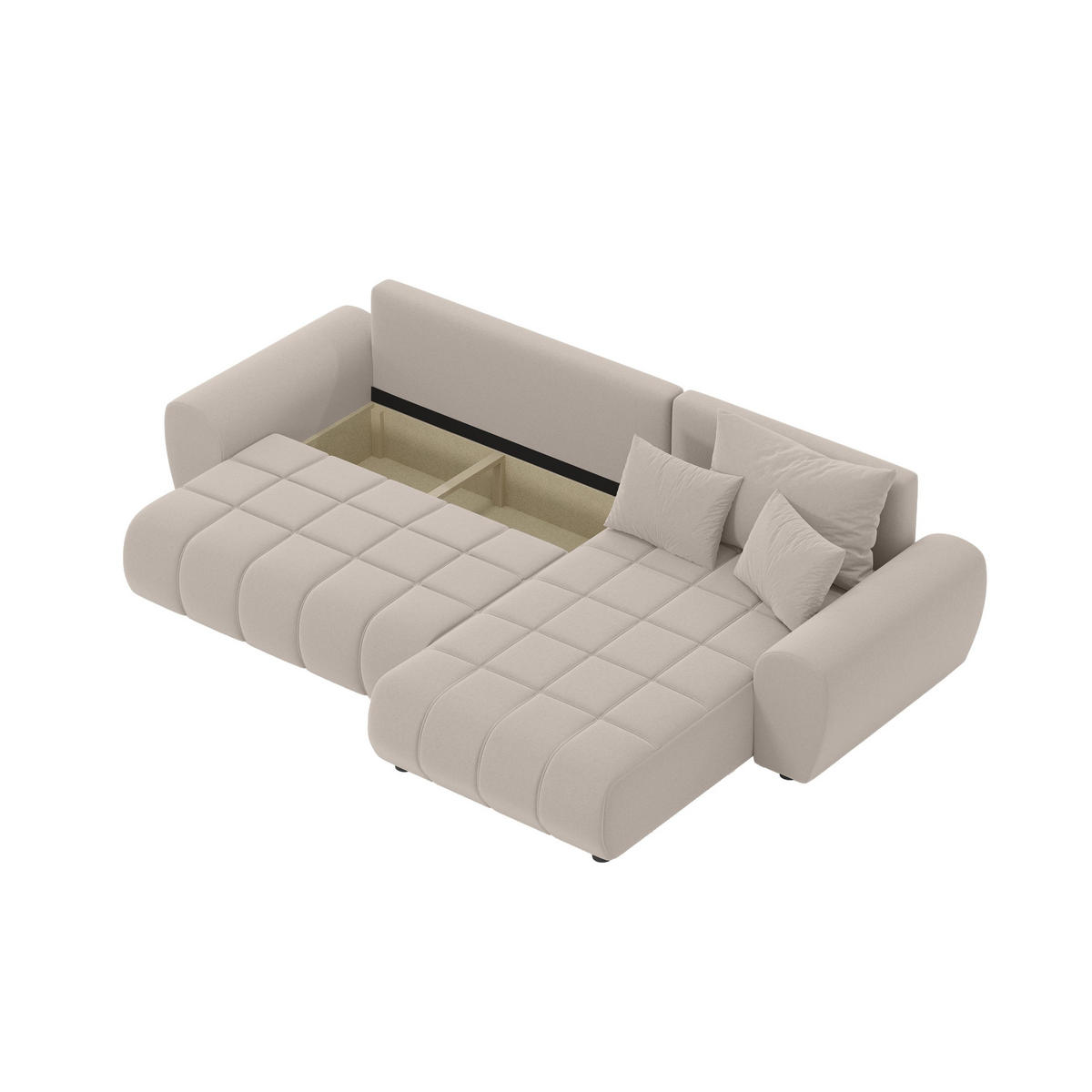 ECKSOFA Eide L mit Schlaffunktion, Beige - Beige, Textil (291/180cm) - Fedve