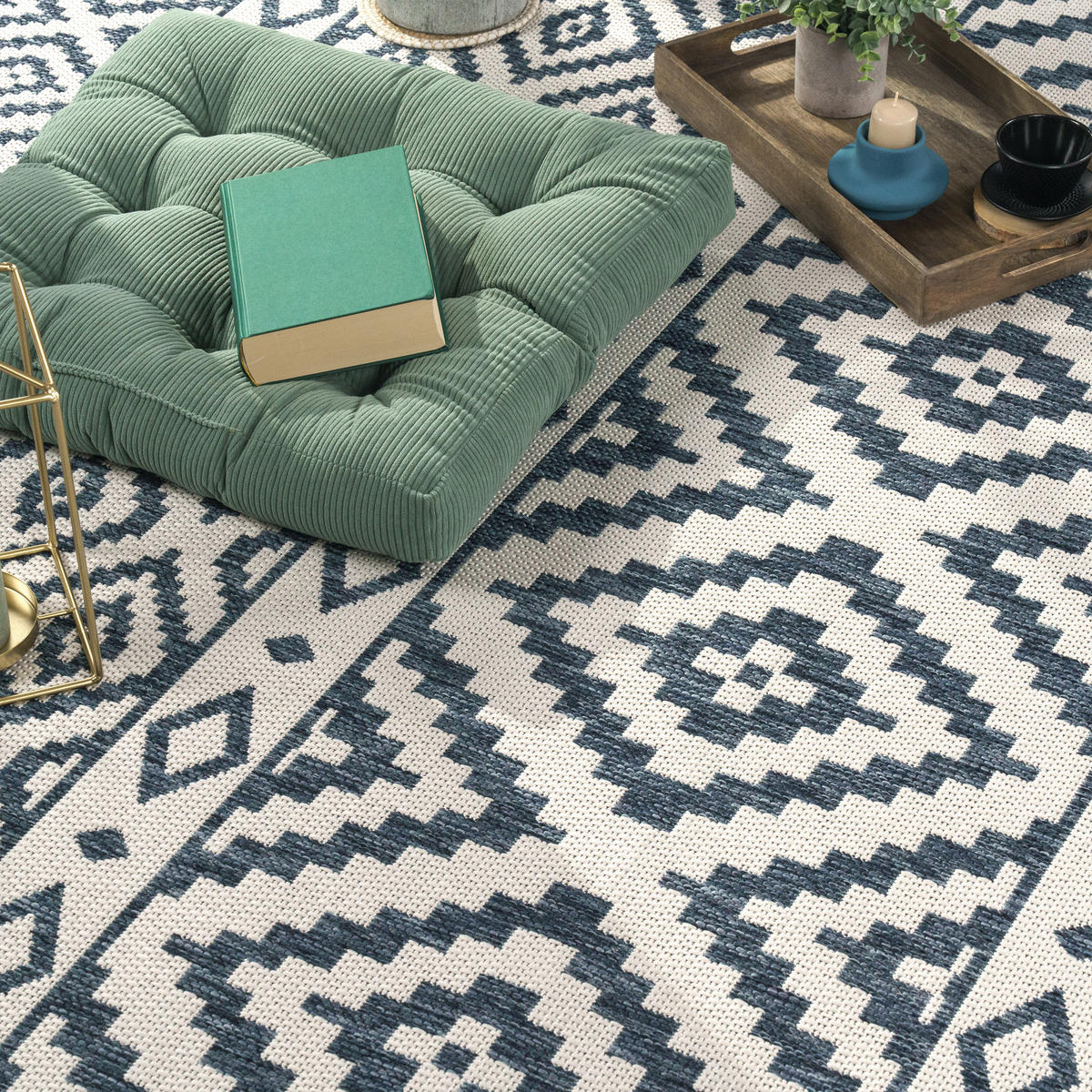 OUTDOORTEPPICH 160/220 cm Coco 201 - Blau, Textil (160/220cm) - Paco Home