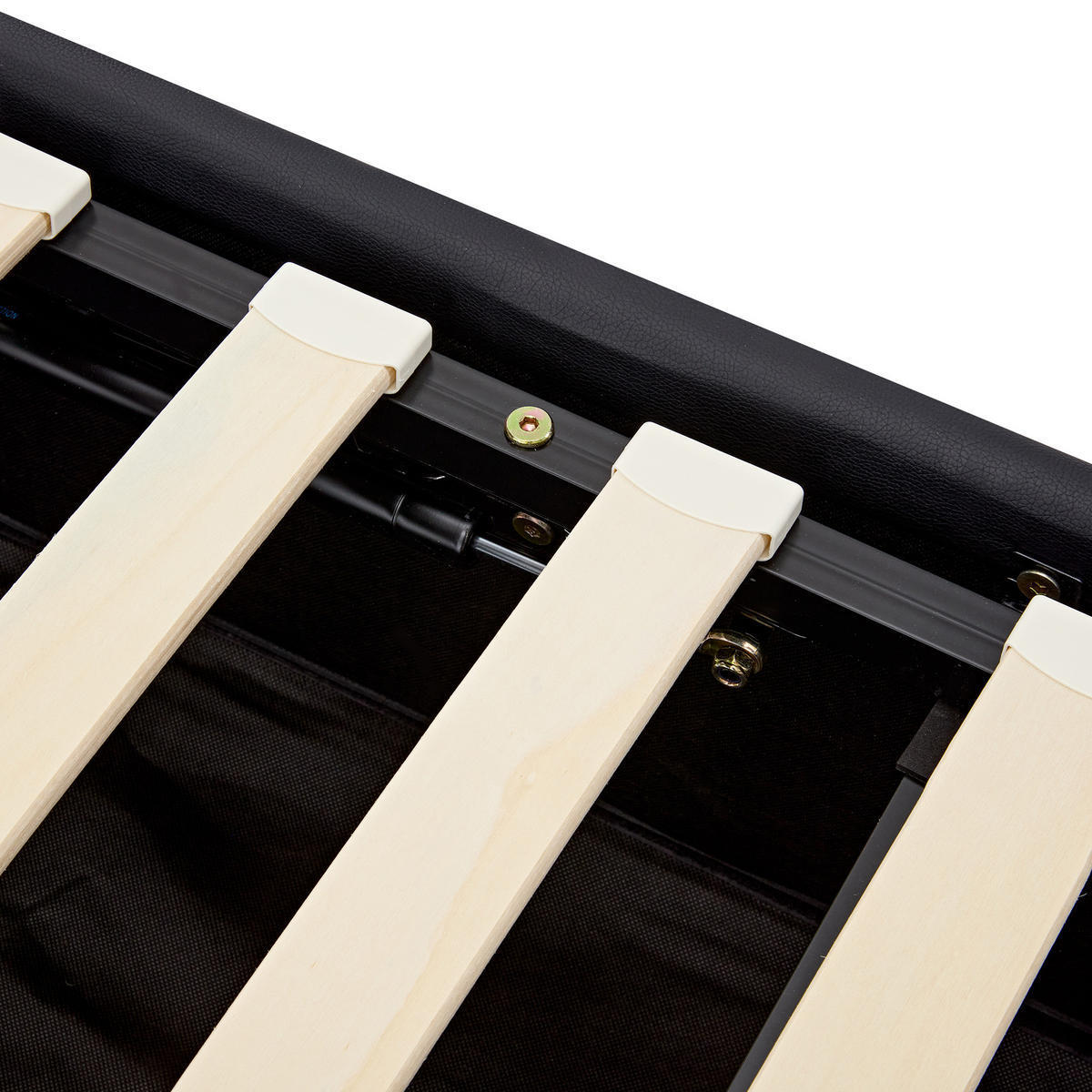 POLSTERBETT 90x200cm Schwarz PU Mit USB LED & Stauraum - Schwarz, Leder (90/200cm) - FLIEKS