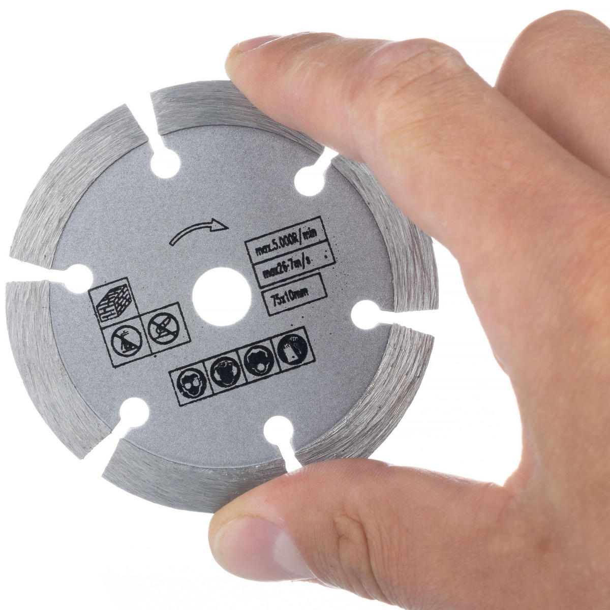 DIAMANTTRENNSCHEIBE Segmentiert - 75 mm, Bohrung 10 mm, 1,2 mm, lasergeschweißt, Trocken, für Baustoffe, Winkelschleifer 12 V - Multicolor, Kunststoff/Metall (10/10/10cm)