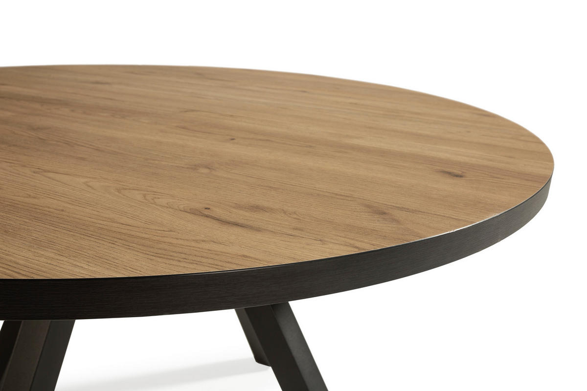 TISCH mit schwarzen metallbeinen - beni 120/120/77 cm - Braun, Keramik (120/120/77cm) - Calicosy