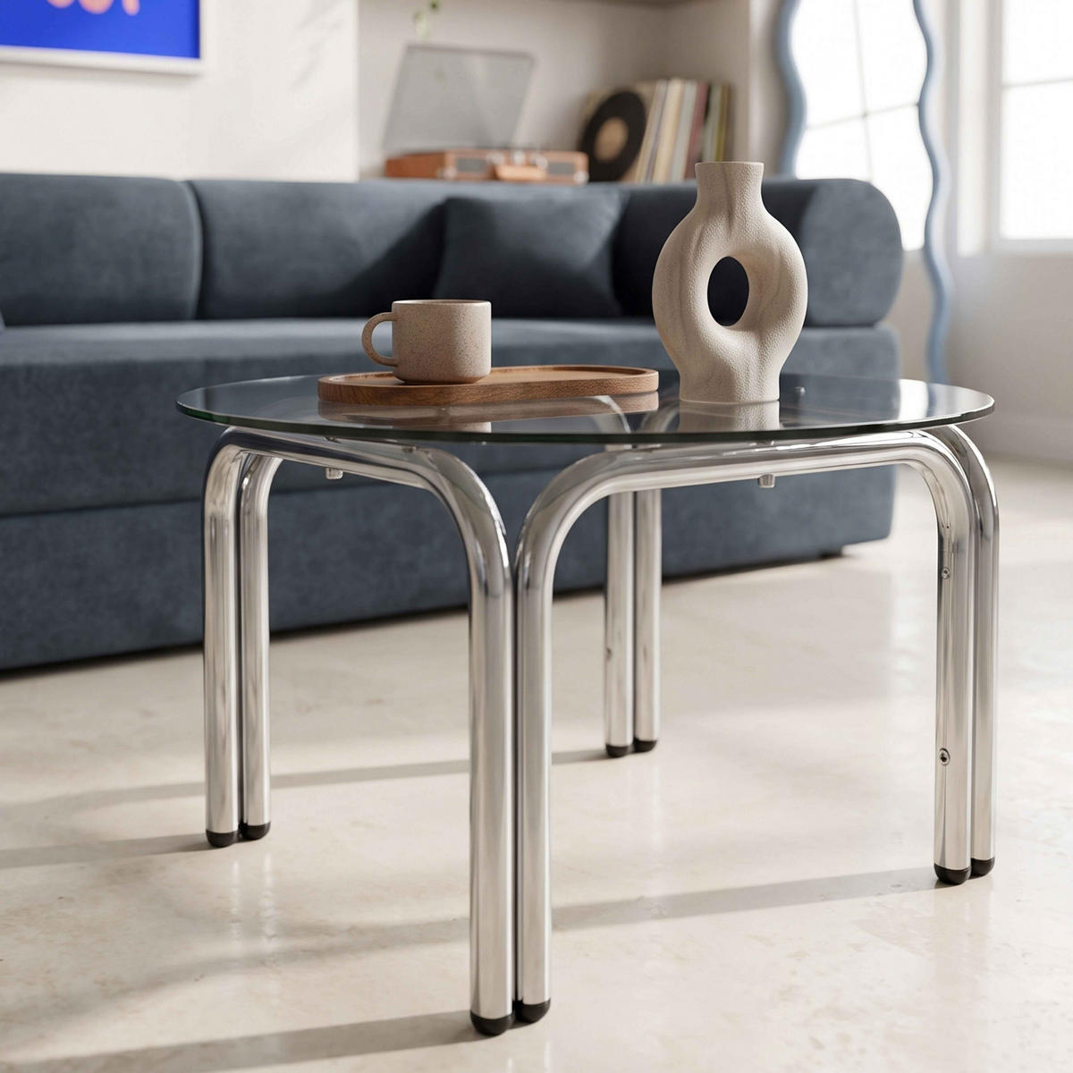COUCHTISCH, schwarz - Schwarz, Glas (70/70/41cm) - Oviala
