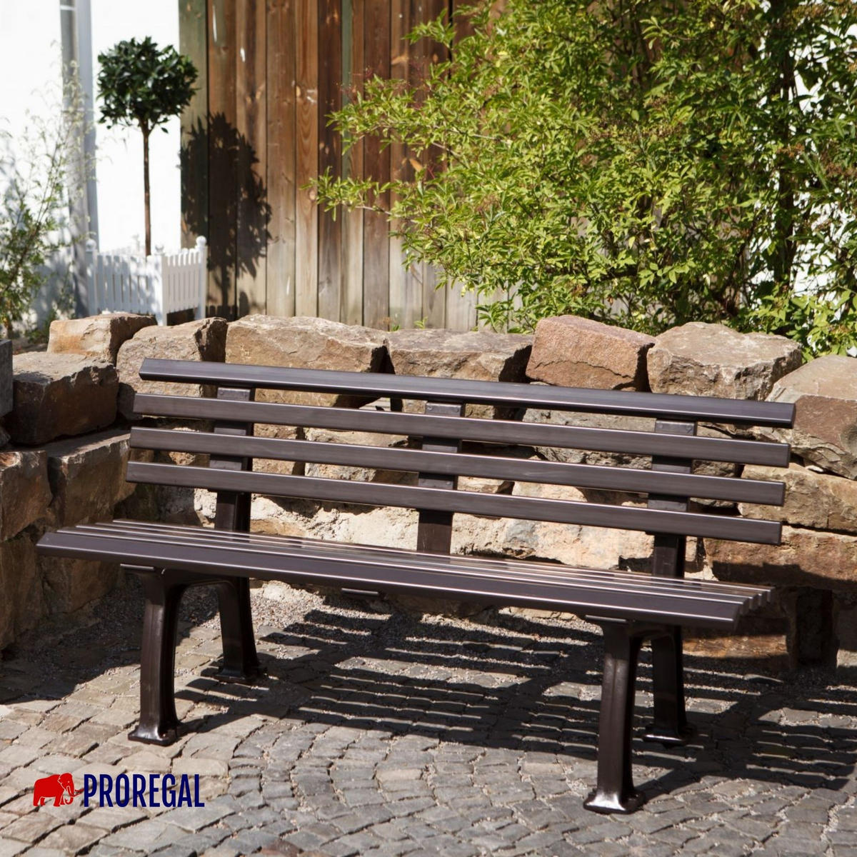 GARTENBANK Antigua 3 Sitzer Braun 74 x 150 x 54 cm Witterungskunststoff & UV Beständiger Kunststoff - Braun, Kunststoff (150/74/54cm) - PROREGAL