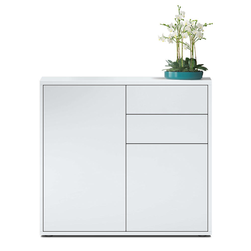 KOMMODE Ben Front in Weiß matt - Weiß, Holzwerkstoff (79/74/36cm) - Vladon