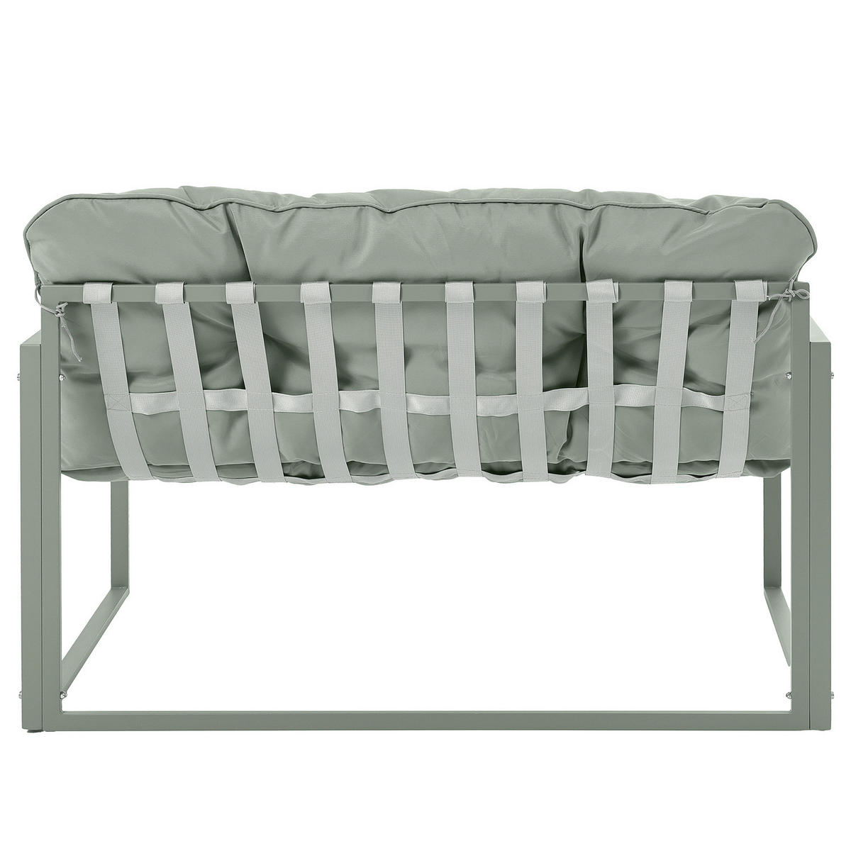 GARTENSITZGRUPPE - Eisen / Polyester - Schwarz / Grau - 4-teilig - Grau, Glas/Textil - home24