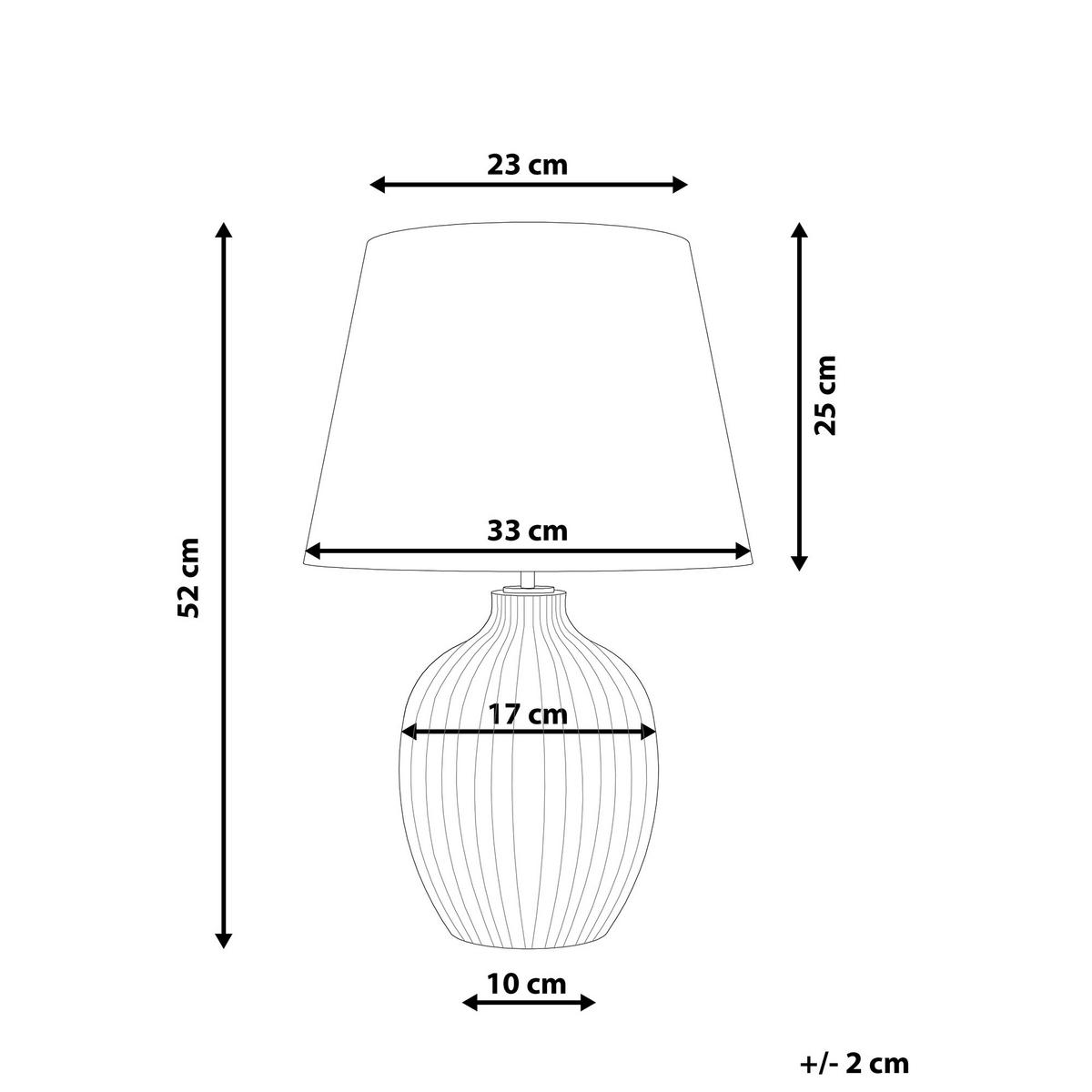 TISCHLAMPE Fergus 33/33/52 cm - Weiß, Keramik (33/33/52cm) - Beliani