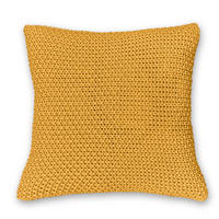 KISSENHÜLLE Strick gelb 45/45 cm mit Reißverschluss - Gelb, Textil (45/45cm) - wometo