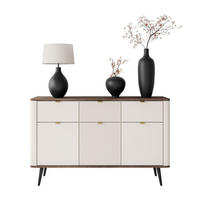 KOMMODE AUTUMN 3D3S auf hohen Beinen, Kaschmir / Nussbaum - Beige, Holzwerkstoff (130/82/40cm) - Lookway